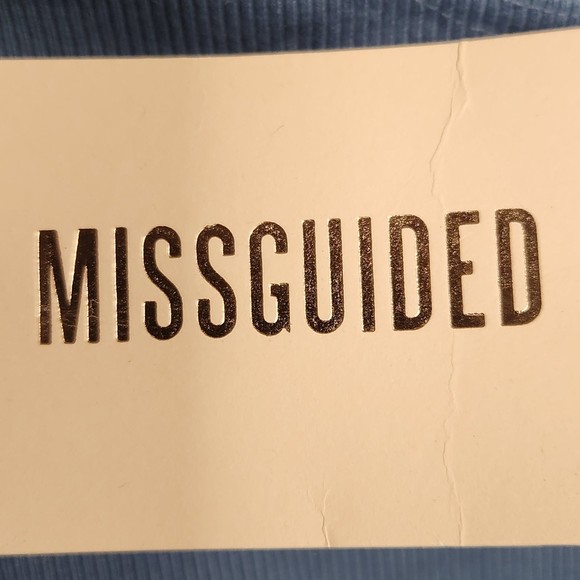 NWT Missguided Woman’s Rib Milkmaid Blue Bodysuit Size 4 - Picture 4 of 7